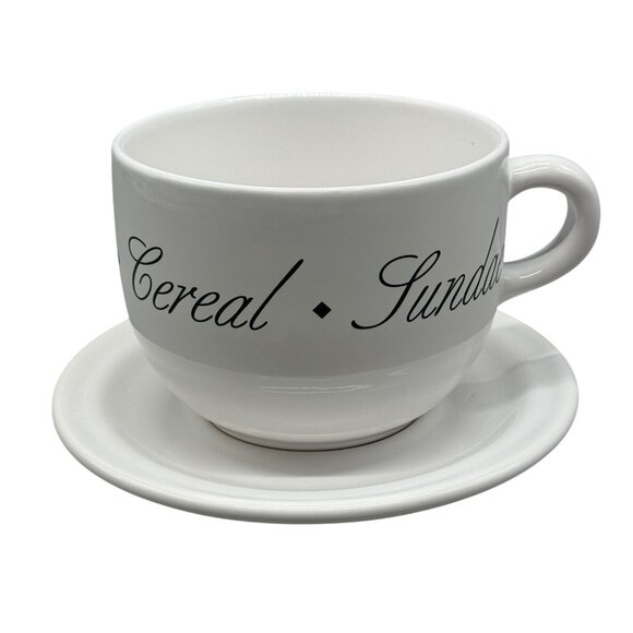 Bencon Hedges Ceramic Cup & Saucer Set With Script made in Chili white READ NEW - Picture 1 of 9